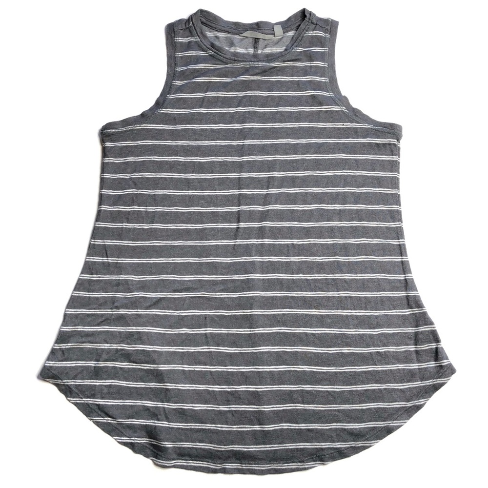 Athleta Tank Grey White Striped